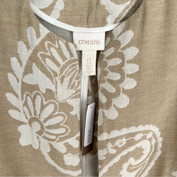 Chico’s ~new~ Jaquard Cotton Linen Topper In XS Petite - Picture 4 of 16
